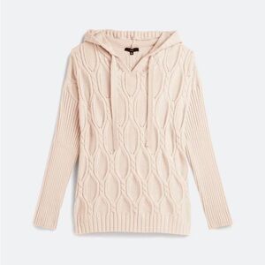 Fate Women's Cream Cable Knit Hooded Sweater